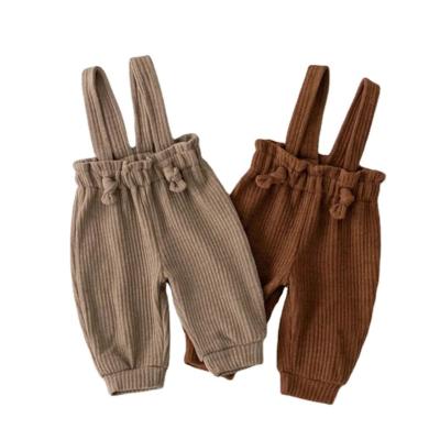 China Casual Baby Clothes Baby Unisex Soft Cotton Corduroy Suspender Pants Baby Overalls With Elastic Waistband for sale