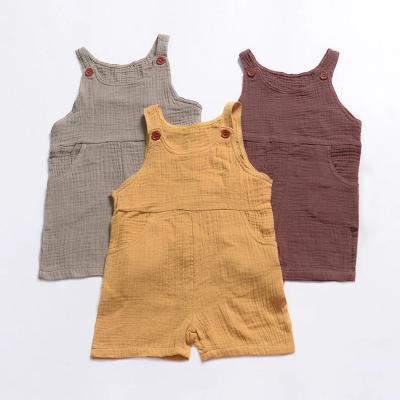 China Lovely Baby Boy Rompers Baby Clothes Cotton Muslin Rompers Overalls for sale