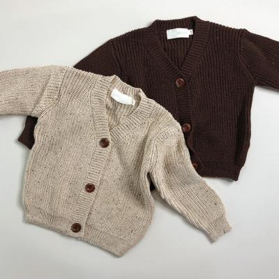 China Chunky Rib Speckle Knitting Anti-Shrink Cardigan 2022 Winter Children's Clothing for sale