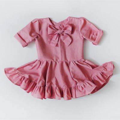 China Anti-wrinkle Baby Twirl Dress Girl Clothes With Bow 2022 Summer Cute Performance Wear for sale