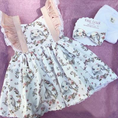 China Viable Toddler Girls Spring Easter Bunny Cotton Dress for sale