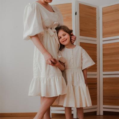 China Mother And Daughter Matching Outfits Plus Size Women's Dresses Canvas Girls' Dresses for sale