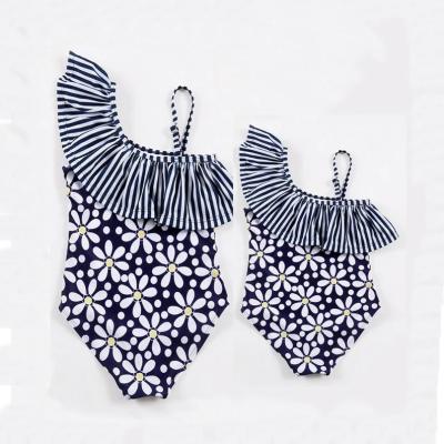 China Matching Flower Print Mommy and Me Swimsuits Women and Girls Bikini QUICK DRY Swimwear and Beachwear for sale