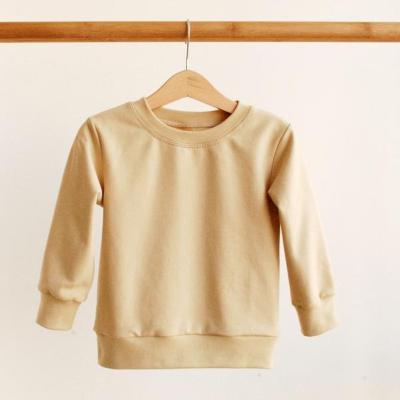 China 100% Organic Cotton Kids Baby Clothes Gender Toddler Pullover Organic Solid Neutral Organic Kids Clothes for sale