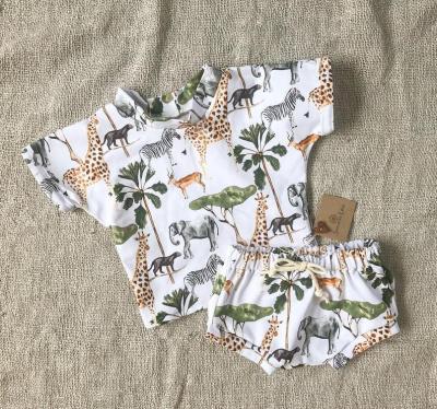 China 2021 Hot Selling 100% Cotton Toddler 2 Piece Set Babies Boy Short Clothing Set for sale