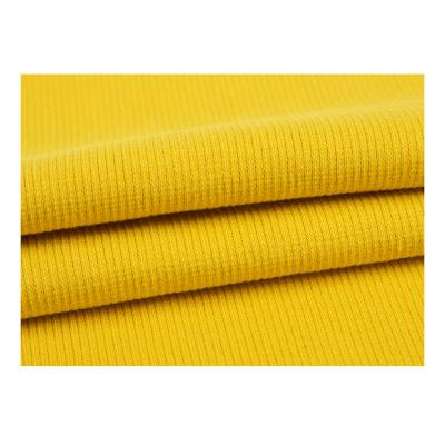 China Competitive Price Spandex Stretch Rib Fabric For Dress KF30555 320gsm Cotton Spandex 1x1 Tear-Resistant Rib For Vest for sale