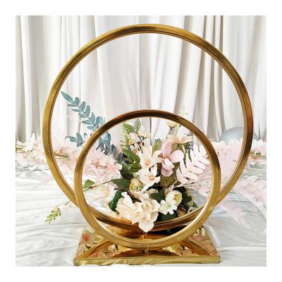 China Metal Wedding Arch Backdrop Decor Flower Material Wholesale Arch For Wedding Party Double Rod Metal Arch Backdrop Stand Up Gold Black White for sale