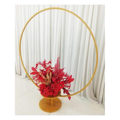 China Hot Sale Metal Ring Iron Cake Decoration Stand Wedding Table Decoration Balloon Flower Arch Ornaments Wedding Flower Table for sale