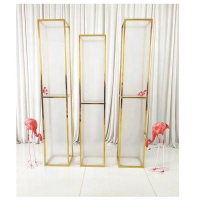 China Easy Assemble Metal Gold Wedding Stainless Steel Backdrop Stand Wedding Event Decoration Backdrop For Event Stage Wedding Backdrop Decoration for sale