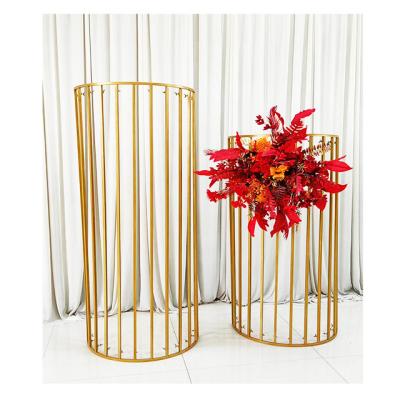 China Easy Assemble Fashion Arch Gold Wedding Birthday Party Decoration Novel Wedding Backdrop Stand Wedding Decoration Backdrop For Event Stage for sale