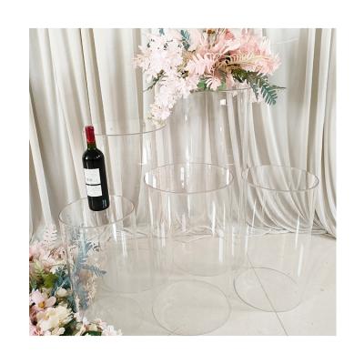 China Classical hot supply clear wedding factory sale acrylic pedestal pillar cake pedestal stand for sale