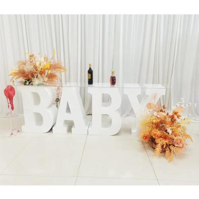 China Factory custom metal material factory LOVE ONE BABY number letter table party props for wedding decoration event for sale