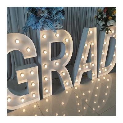 China Metal Material Factory Decorative Led Light Up Big Number Metal Marquee Letters Sign Wedding Birthday Party Decoration for sale