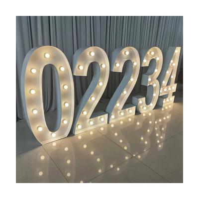 China Metal Material Factory Customize Metal Luminous Letter Light Number Marquee Neon Lamp Numbers Light Up Number Sign for sale