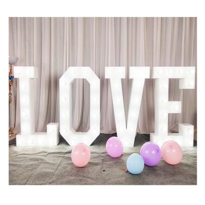 China Moden Factory Supplier 3ft Giant Love Letters Marquee Led Letters Metal Light Letters With Bulbs Wedding Party Decoration for sale