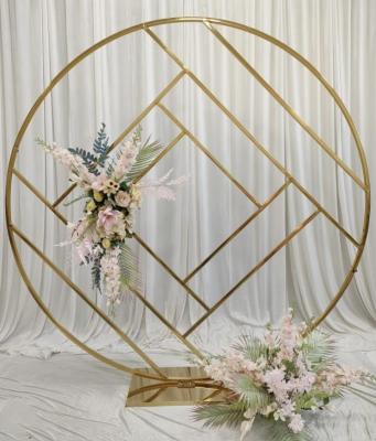 China Durable Custom Metal Iron Circle Mesh Round Mesh Round Photobooth Party Events Furun Backdrop Stand For Moroccan Wedding Decor for sale