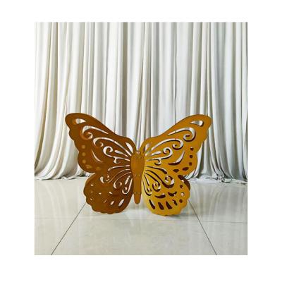 China Easy Assemble High Quality Detachable Butterfly Shaped Backdrop Stand Home Weddings for Flower Decoration Party Gold Butterfly Decorations for sale