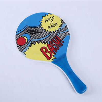 China MDF Beach Paddle Ball Tennis Set 2 Bats With 1 Ball Summer Beach Rackets Ball Garden Beach Wooden Paddle for sale