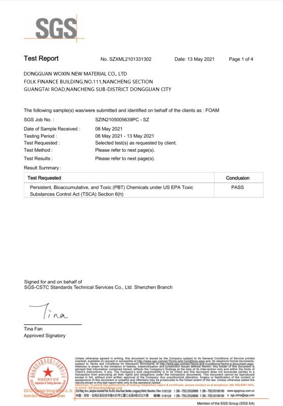 EPA - Dongguan Woxin New Material Co., Ltd.