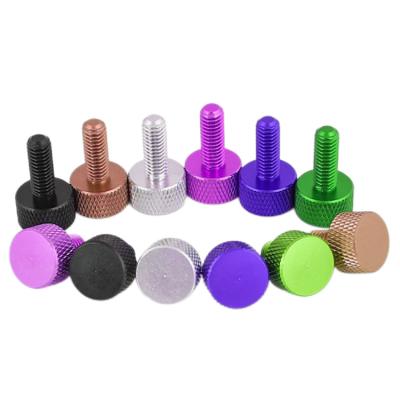 China Red Multicolor Knurled Pan Thumb Screw Motorcycle Mountain Bike Anodized Aluminum Knurled Thumb Screw for sale