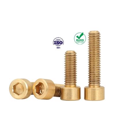 China Pan Metric ISO Brass 8.9 Grade Carbon Steel Plated With Yellow Color Zinc ASME Hex Socket Head Cap Screws for sale