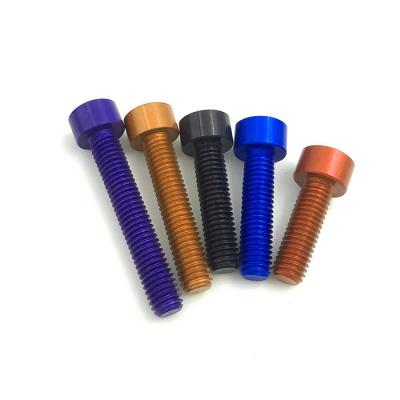 China Half Solid Stainless Steel Thread Anodized Alumina Motorcycle Decor Din934 Hex Socket Cap Head Aluminum Metric Allen Bolt for sale