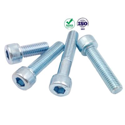 China Environmental Friendly Blue And White Polished Pan Plated Hex Socket Head Bolt Zinc Stainless Steel ss304 Allen Cap Screws for sale