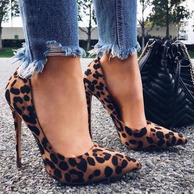 China 2022 Autumn And Winter Women's New European and American Women's Shoes High Heels Leopard Print High Heels Women's High Heel Shoes Light Weight for sale