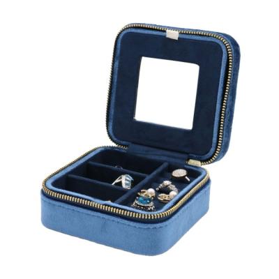 China Wholesale Eco-Friendly Jewelry Case Organizer Box Velvet Jewelry Boxes Assemble Travel Size Storage Macaroon Jewelry Box for sale