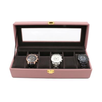 China Handmade Personalize Purple Luxury Ladies Stand Rolx Waterproof PU Leather Watch Storage Box for sale