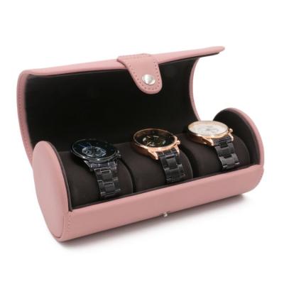 China Wholesale Custom Made Luxury Eco-Friendly Gift Packaging Rose Logo PU Leather Watch Storage Display Box for sale