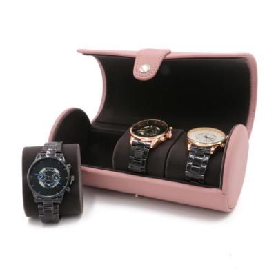 China Eco-Friendly Worth Buying 3 Slot Fashion Storage Designer Portable Luxury PU Leather Watch Boxes Watch Box With Pillow for sale