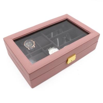 China Good Quality Simple Box Watch Women's Watch PU Leather Watch Storage Display Box Eco-friendly Storage and Finishing for sale