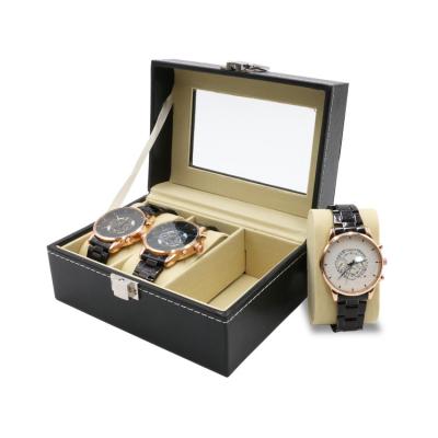 China Morden Watch Storage Strap Set Logo Luxury Leather Watch Display Box Custom Watch Box Organizer for sale