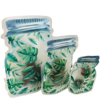 China Recyclable Bottle Shape Plastic Food Pouch Nuts Mason Jar Reusable Zipper Bag for sale