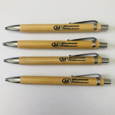 China Promotional Pen Hot Selling New Design Eco-Friendly Recycled Gift Roller Pen Luxury Natural Bamboo Footprint Roll Pen Custom Logo for sale