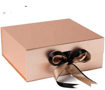 China Recycled Materials Size Medium Deep Gift Box with Changeable Ribbon and Magnetic Closure for Luxury Packaging, Mother's Day, Baby Showers, Weddings for sale