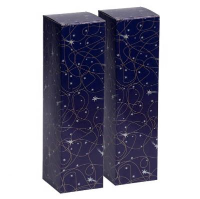 China Recycled Materials Blue Gift Boxes For Wine Custom Design Gift Wrapping Cheap Paper Box for sale