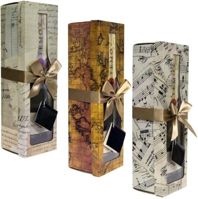 China Recycled Paper Materials Liquor Bottle Cardboard Wine Gift Box For Champagne for sale