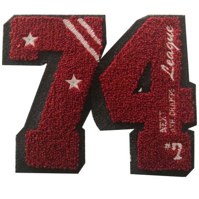 China Sustainable Specialized Letter Patch Stick On Sports Uniform Custom Patches Chenille Patches for sale