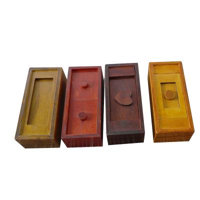 China Wholesale Secret Box Hidden Magic Box Puzzles Wooden Box Game Puzzle Compartments Money Gift Voucher Card Holder for sale