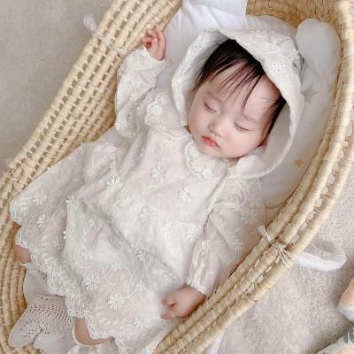 China Polyester / Cotton 2021 Spring Summer Children Clothes Kids Clothing Baby Romper Baby Princess Jumpsuit Free Hat for sale