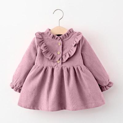 China Anti-wrinkle 2020 Autumn pink strawberry baby girls' dresses cotton  long sleeve  party dress for sale