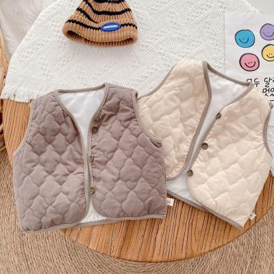 China Casual 2021 New Autumn Winter 0-6 Years Old Children Clothes Korean Style Small Medium-sized Baby Top Padded Girls' vests for sale