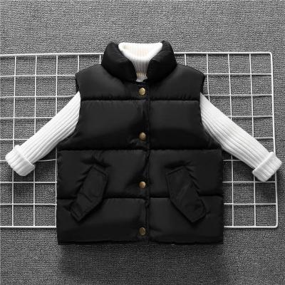 China Casual 2021 Autumn Winter New Korean Children Stand-up Collar Down Cotton Vest Thickened Boys Girls Vest for sale