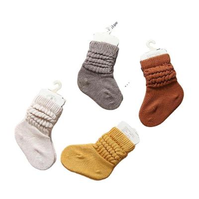 China Breathable 2021 New Kids Clothing Spring Autumn Baby Plain Crew Socks INS Cotton Children' Socks for sale