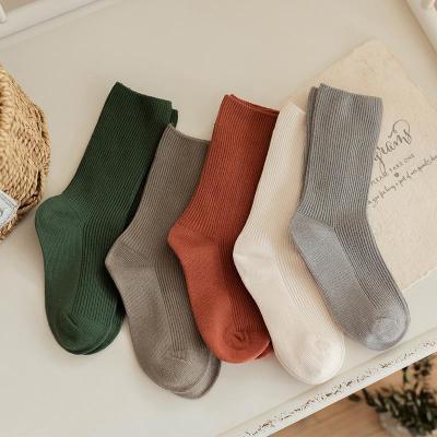 China QUICK DRY 2021 Spring Summer New Solid Color Double Needle Drawing Children Pile Socks Flow Baby Socks for sale