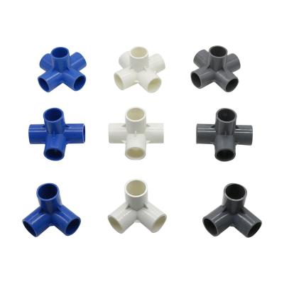 China Garden Irrigation 3 4 5 Way PVC Connectors 20mm 25mm 32mm PVC Pipe Joint DIY Water Pipe Fittings Tube Connector for sale