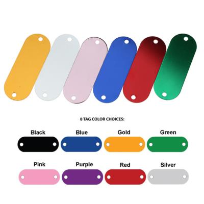 China China Joyfamily Custom White Letter Pet Collar Tag Rectangle 2 Hole Metal Colored High Quality Aluminum Dog Tag for sale