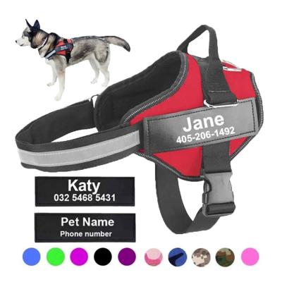 China Custom Stored Dog Harness Joyfamily ID Patch Breathable Reflective Adjustable Pet Harness For Dog Vest for sale